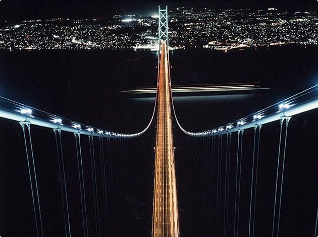 橋の上から見る夜景。