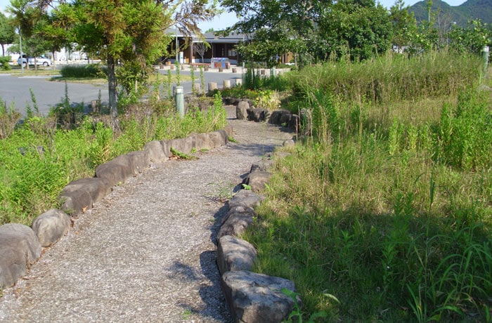園地が隣接しており、遊歩道が整備されています。