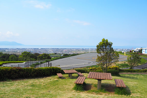建物から少し離れた丘からは駿河湾を眺望できます。