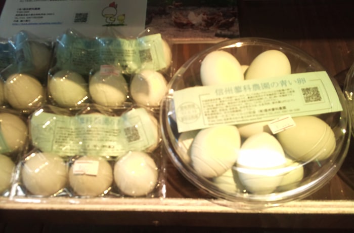 蓼科農園さんの青い卵は、お土産として大人気！