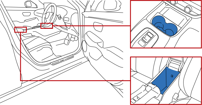 センターコンソールボックス＆ドリンクホルダーイルミネーション