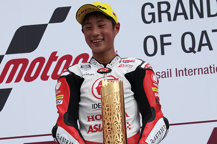 ここまで2勝を記録している國井勇輝だが、Moto3ジュニア世界選手権で負傷し、マレーシアを欠場したことからランキング6位