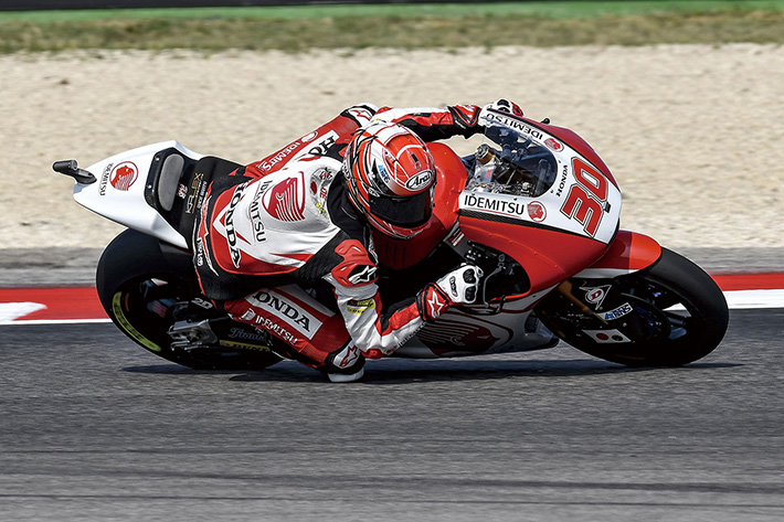 IDEMITSU Honda Team Asiaのエース、中上貴晶。昨年のイギリスGPでGP通算2勝目を記録、今年からMotoGPクラスに参戦