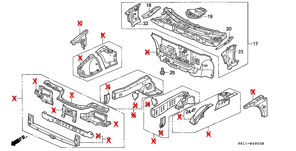 Honda Beatparts フロントバルクヘッド フロントフレーム