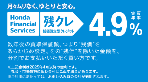 残価設定型クレジット 残クレ クレジット カーリース Honda