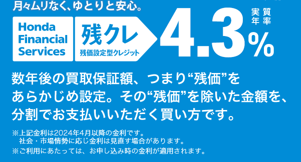 残価設定型クレジット 残クレ クレジット カーリース Honda