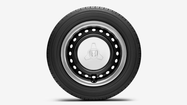 [画像]14インチスチールホイール+ハーフホイールキャップ（ホワイト）