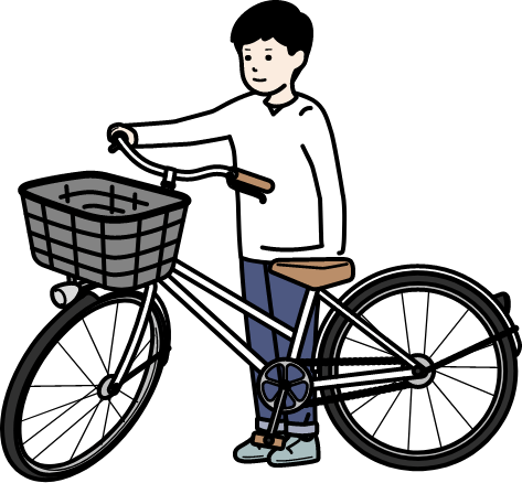 [イラスト]自転車みたいな大きな荷物を積めること！