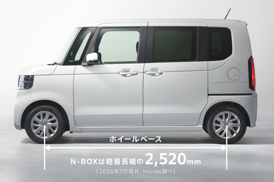 走りに安定感を生み出す「ロングホイールベース」