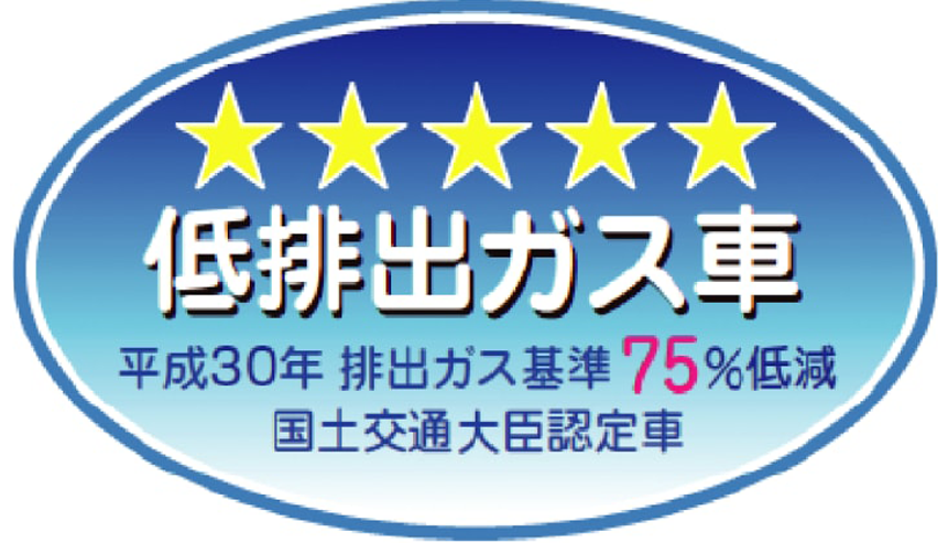 「平成30年排出ガス基準75%低減レベル」認定車