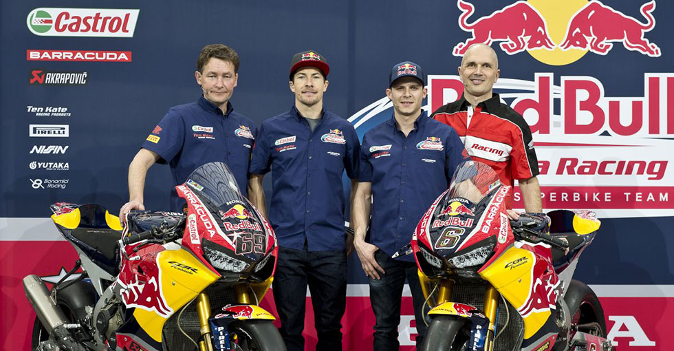 Red Bull Honda World Superbike Teamがハンガー7でお披露目