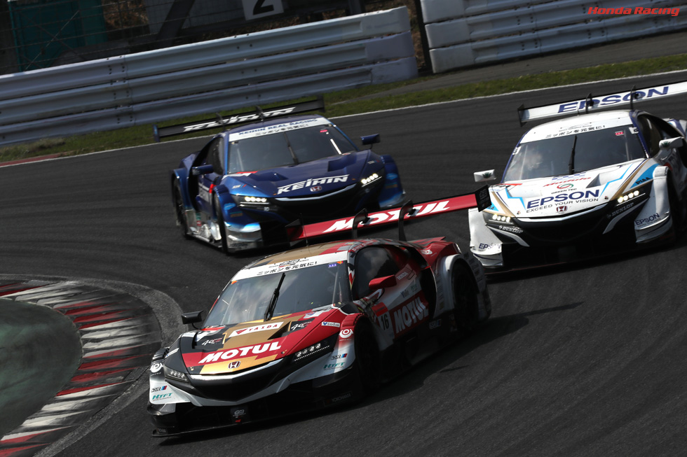 #16 MOTUL MUGEN NSX-GT、#64 Epson Modulo NSX-GT、#17 KEIHIN NSX-GT