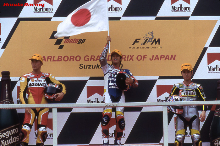 2000年 250cc 左から宇川徹、加藤大治郎、中野真矢