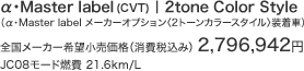 αEMaster labeliCVTj@|@2tone Color StyleiEMaster label [J[IvVq2g[J[X^Cr) S[J[]iiō݁j 2,796,942~ [1] @JC08[hR 21.6km/L [2]