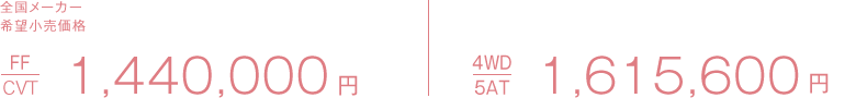 S[J[]i FF(CVT) 1,440,000~ GRJ[ 4WD(5AT)1,615,600~