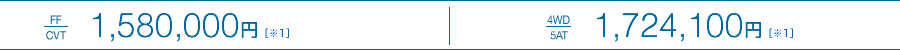 [FF/CVT]1,580,000~[1] GRJ[ń[4WD/5AT]1,724,100~[1] GRJ[ń[4WD/5AT]1,575,600~[1]
