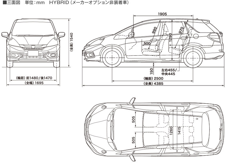 大きさ 性能 フィット シャトル 15年3月終了モデル Honda