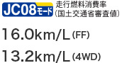 JC08[hsRiyʏȐRl@16.0km/LiFFjA13.2km/Li4WDj