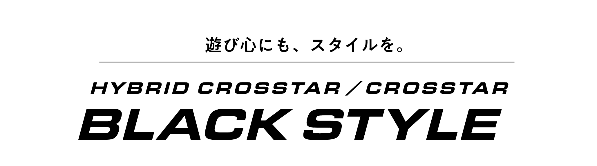 遊び心にも、スタイルを。HYBRID CROSSTAR / CROSSTAR BLACK STYLE