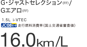 GEWXgZNViFFj/GGAiFFj@1.5L i-VTEC JC08[hsRiyʏȐRlj16.0km/LiFFj