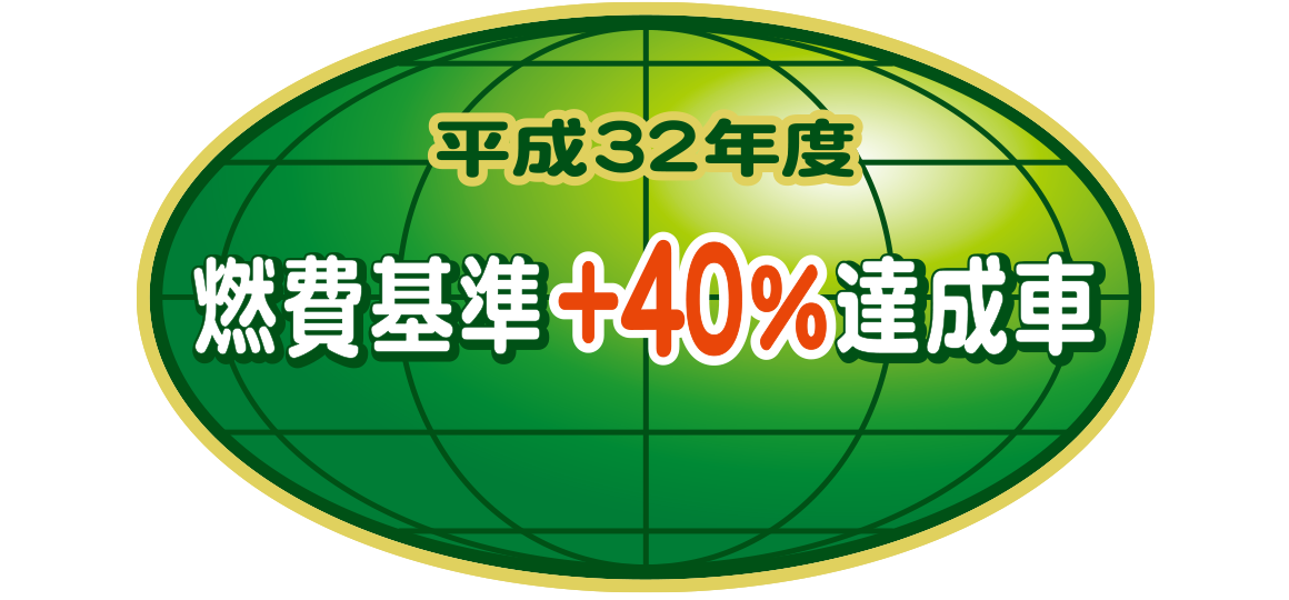 「平成32年度燃費基準+40%達成車」