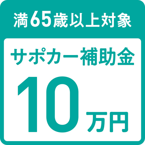 満65歳以上対象 サポカー補助金10万円