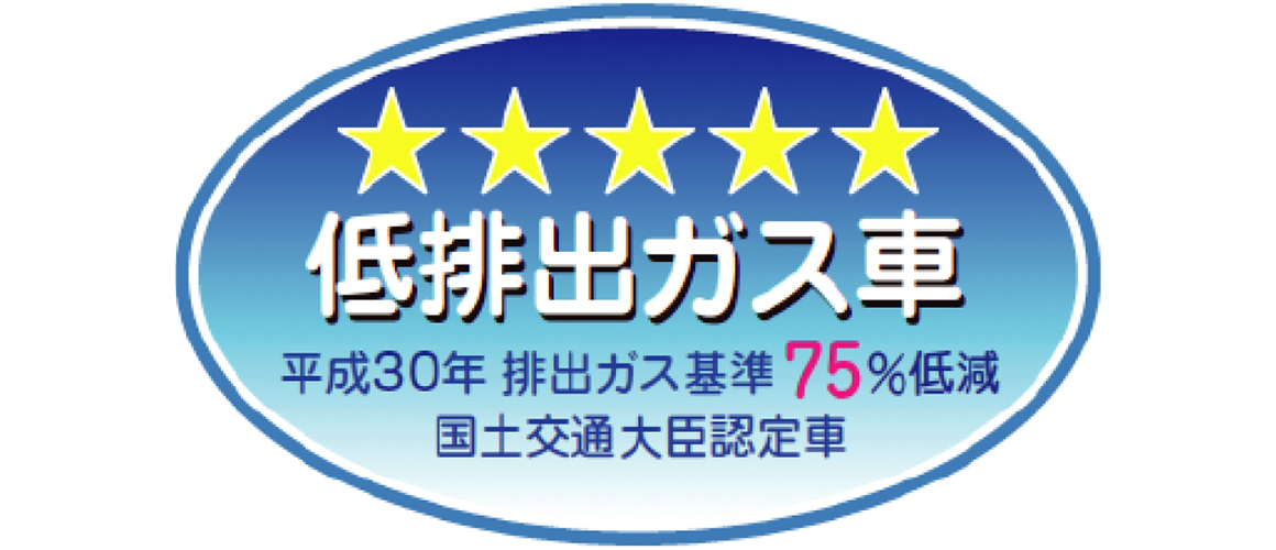 「平成30年排出ガス基準75％低減レベル」認定車