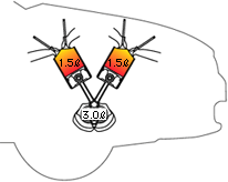 発進、加速時(6気筒運転)