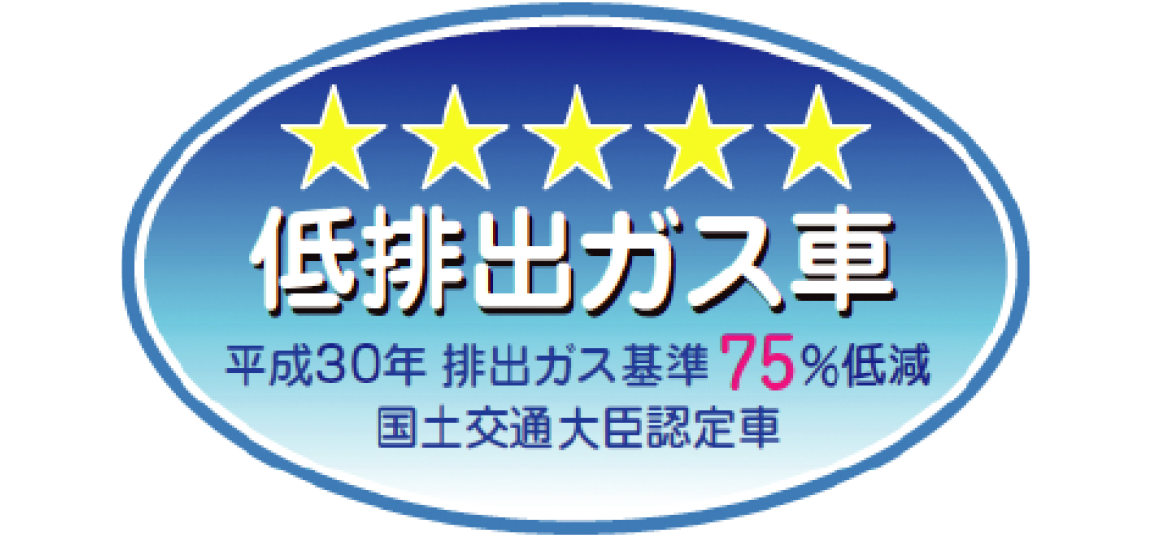 「平成30年排出ガス基準75％低減レベル」認定車