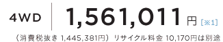 4WD 1,561,011~iŔ 1,445,381~jTCN 10,170~͕ʓr