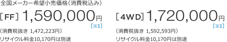 S[J[]iiō݁j[FF]1,590,000~ m1n iŔ 1,472,223~jTCN10,170~͕ʓr@[4WD]1,720,000~ m1n iŔ 1,592,593~jTCN10,170~͕ʓr 