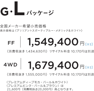 GELpbP[WS[J[]i@\íquAgX|[eBu[E^bNzCgrFF@1,549,400~i1jiŔ  1,434,630~jTCN10,170~͕ʓr 4WD@1,679,400~i1jiŔ  1,555,000~jTCN10,170~͕ʓrqv~AfB[vJEp[zCgrqv~AsNEp[uEr21,600~iŔ20,000~jƂȂ܂B