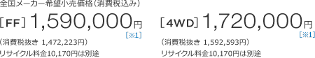 S[J[]iiō݁j[FF]1,590,000~m1niŔ1,472,223~jTCN10,170~͕ʓr@[4WD]1,720,000~m1niŔ1,592,593~jTCN10,170~͕ʓr