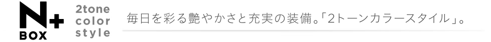 N-BOX { 2tone color style ʂ鉐₩Ə[̑Bu2g[J[X^CvB