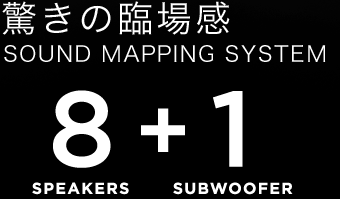 驚きの臨場感 SOUND MAPPING SYSTEM 8 SPEAKERS + 1 SUBWOOFER