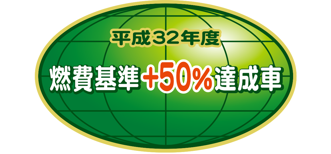 「平成32年度燃費基準＋50％達成車」