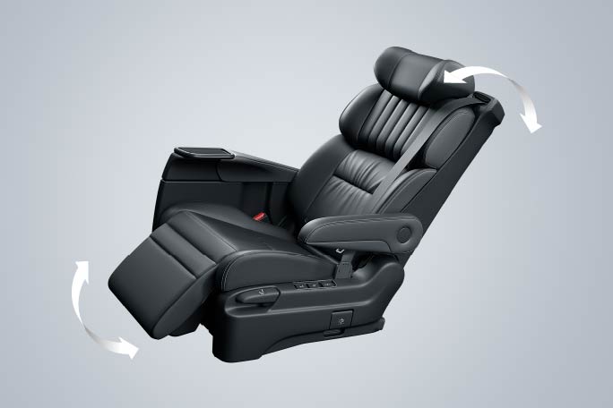 2列目両側アームレスト付4ウェイパワーシート（リクライニング/オットマン）