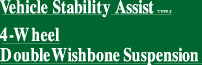 Vehicle Stability Assist TYPE S 4-WheelDouble Wishbone Suspension
