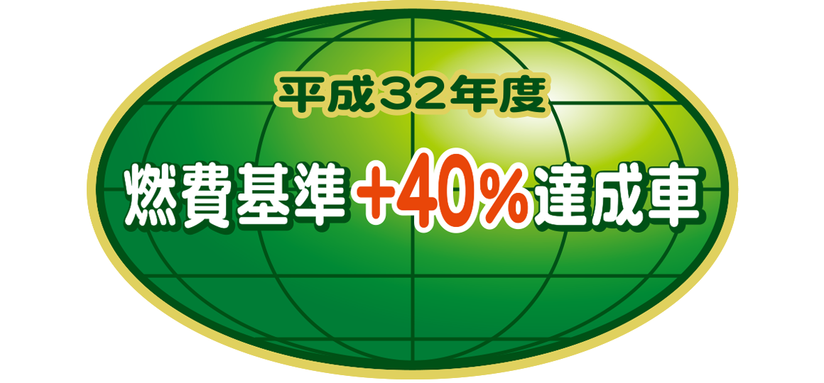 「平成32年度燃費基準+40%達成車」