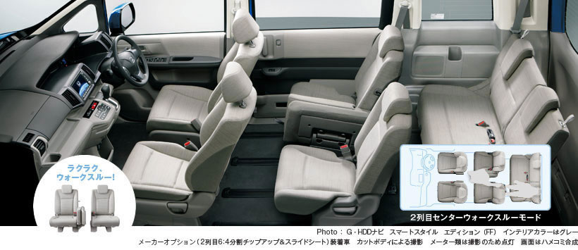 Honda ステップ ワゴン 12年3月終了モデル インテリア 荷室 シートアレンジ
