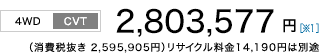 [4WD/CVT]2,803,577~m1niŔ 2,595,905~jTCN14,190~͕ʓr