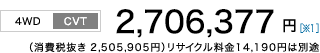 [4WD/CVT]2,706,377~m1niŔ 2,505,905~jTCN14,190~͕ʓr