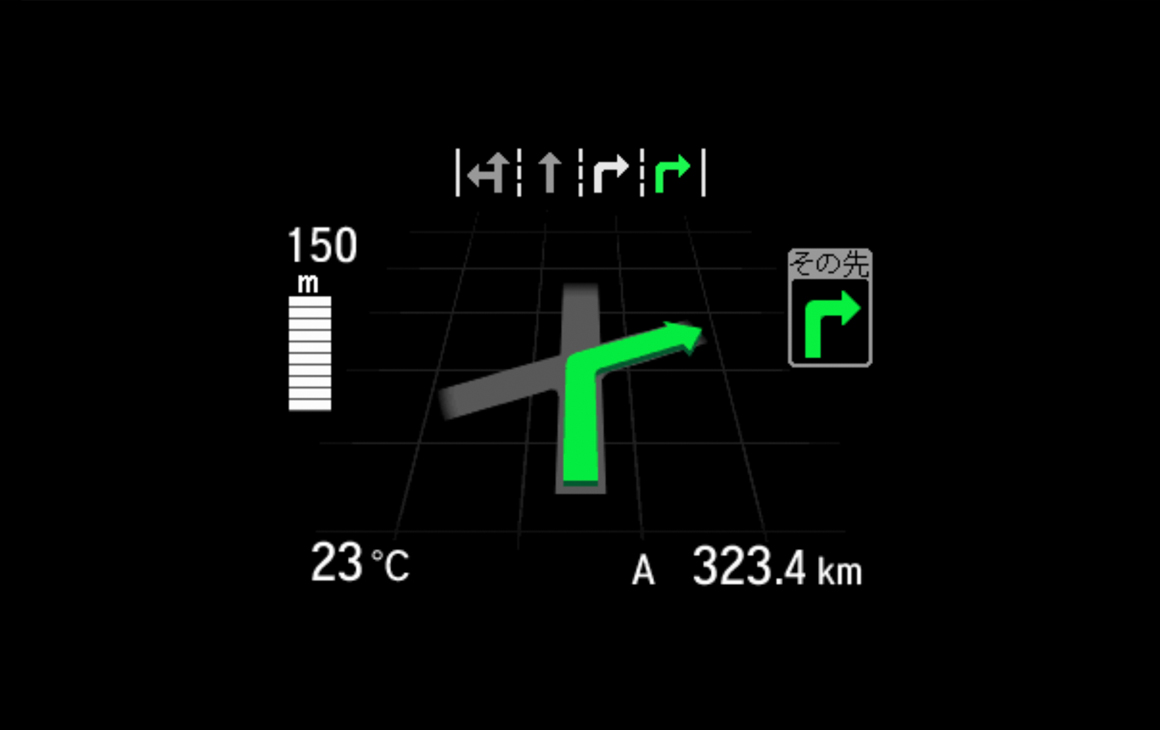 ナビと連動して進行方向を表示するTurn by Turn 表示※2