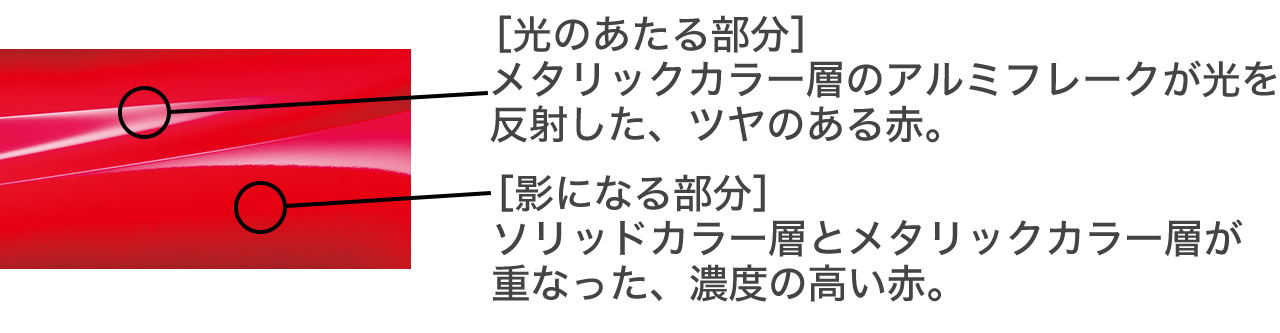 「光のあたる部分」で艶を、「影の部分」で燃えるような情熱を表現。