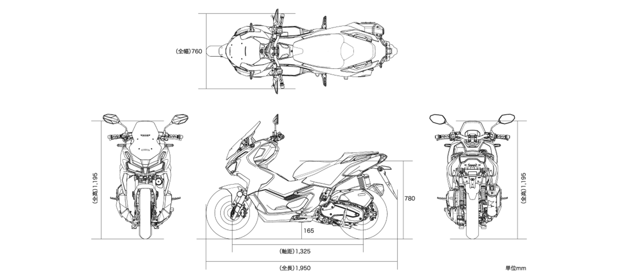ADV160 車体サイズ