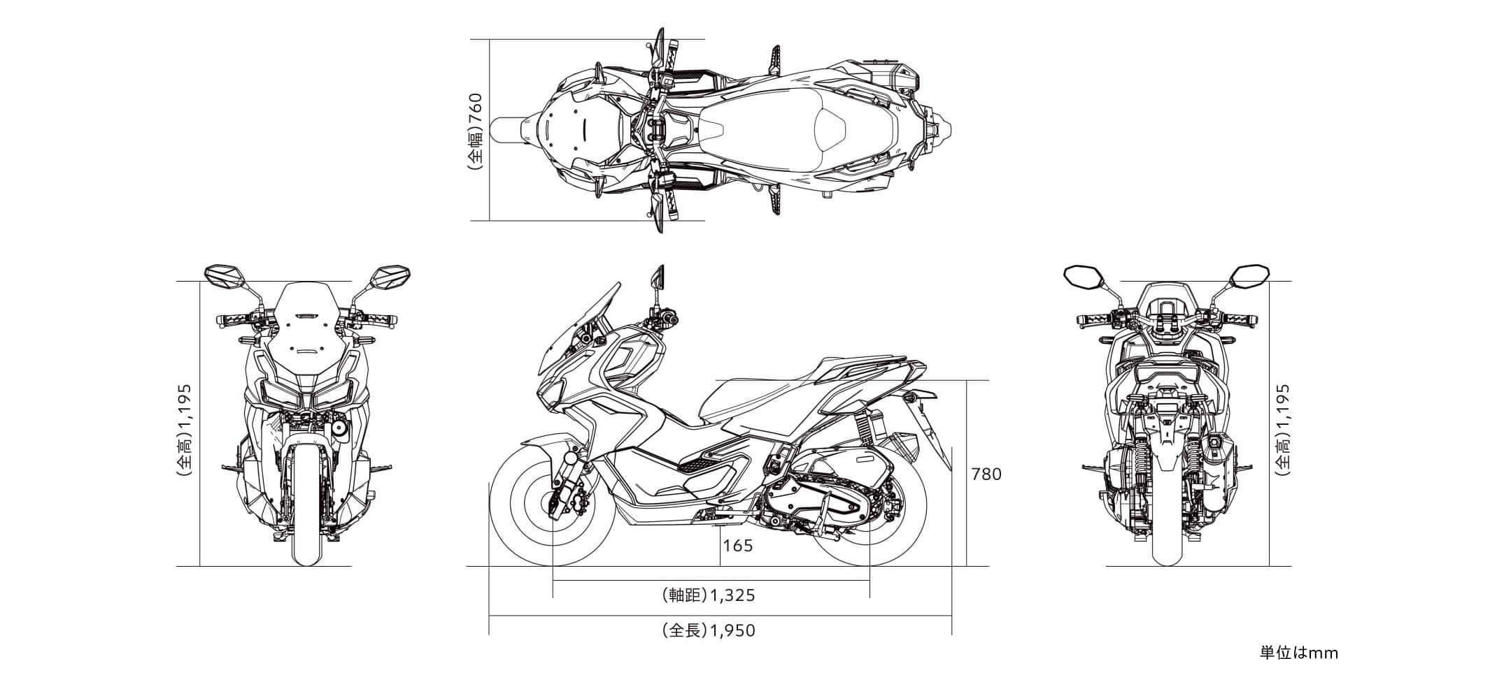 ADV160 車体サイズ