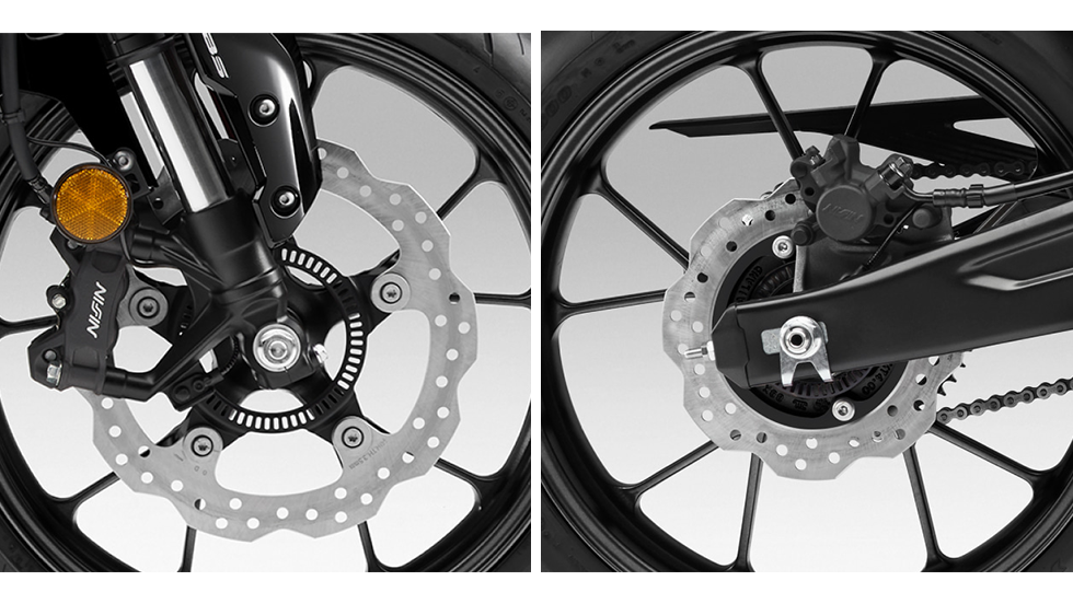 前・後輪ロックを回避して 走りに安心感をもたらすIMU付ABS