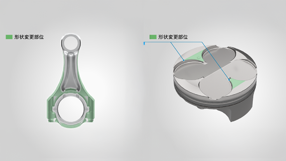 より軽く、より強く。チタンコンロッド&アルミ鍛造ピストン