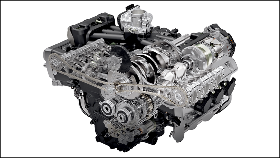 水冷4ストローク、水平対向6気筒エンジン