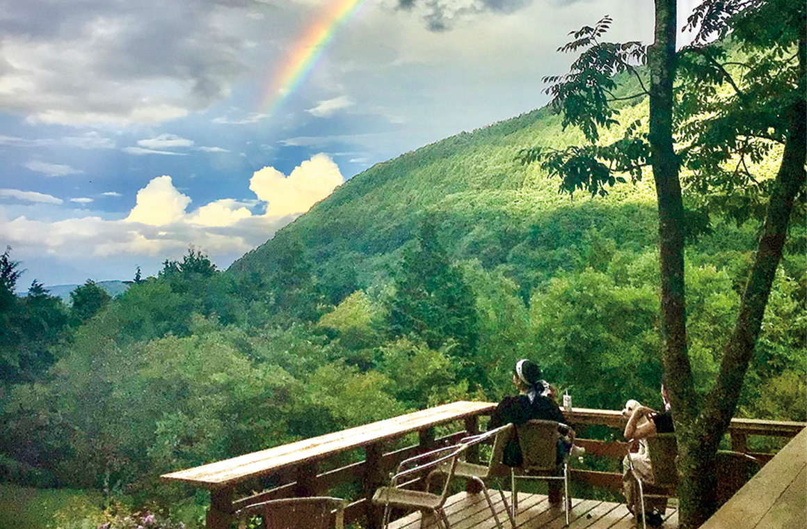 草原サイトにてベランダからの眺望